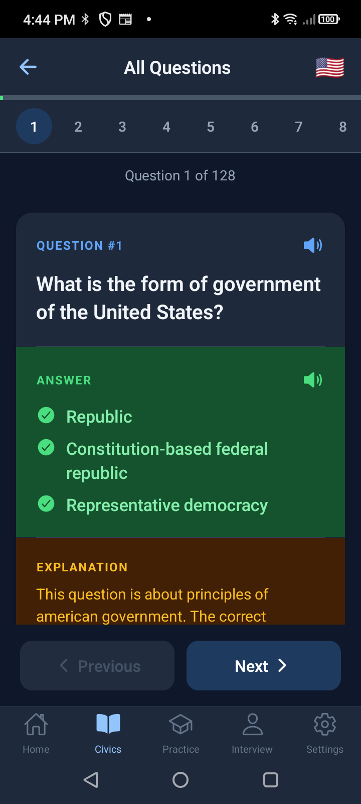Civics Flashcard