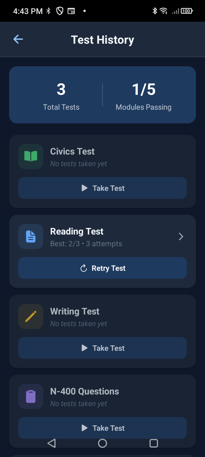 Test History